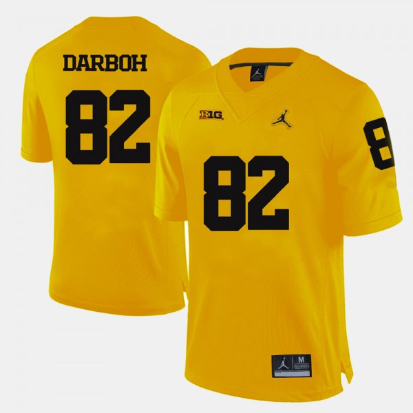Michigan Wolverines #82 Mens Amara Darboh Jersey Yellow Embroidery College Football
